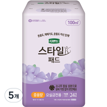 디펜드 여성용 스타일 참숯 패드 중용량, 24개입, 5개