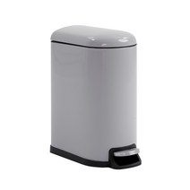하우스레시피 밀리 무소음 페달 휴지통 슬림 10L, 그레이, 1개