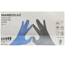 핸드스카 라텍스 파워 프리 미용장갑 S 20p, 블랙, 1개
