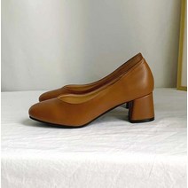 오아 라운드 토 중간굽 펌프스