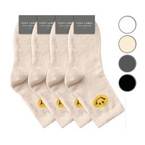 코지라벨 여성용 해피 스마일 수면양말 4켤레 세트