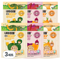 내아이애 순수야채 퍼프링 유기농 쌀과자 40g x 3종 x 2p 세트, 단호박, 자색고구마, 양파, 3세트, 1g