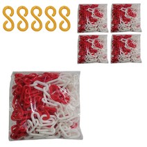 동광세이프티 플라스틱 체인 적색 + 백색 6mm x 5m 5p + 플라스틱 연결고리 5p, 1세트