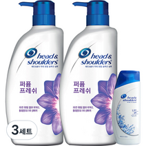 헤드앤숄더 퍼퓸 프레쉬 샴푸 750ml x 2p + 딥클린 샴푸 90ml 세트, 3세트