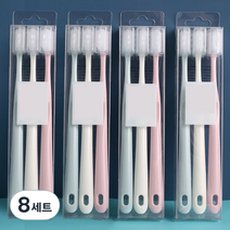 쁘띠마인 나노 마카롱 패밀리 삼색 칫솔 3종 세트, 8세트, 3개
