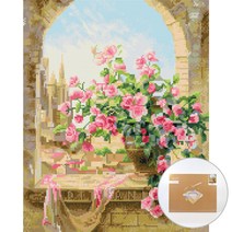 아트조이 DIY 보석 십자수 캔버스형 50 x 40 cm, 화사한 오후, 1세트