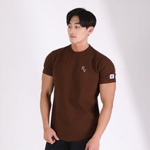 허그본 남성용 HV 로고 머슬핏 반팔 티셔츠 태극라인