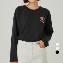 ELLE PARIS 여성 오버핏 긴팔 그래픽 티셔츠