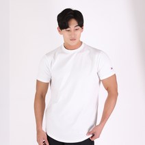 허그본 남성용 데일리 머슬핏 무지 반팔 티셔츠 태극라인