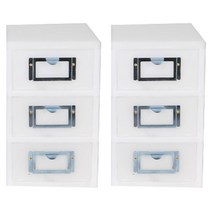 데코즈인 미니 서랍장 3단, 화이트, 2개