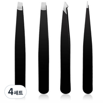 포블럭스 전문가용 쪽집게 핀셋 트위져 4종 세트, 혼합색상, 4세트