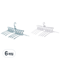 부자오빠 공간활용 다용도 8P 마술 옷걸이 화이트 + 블루, 혼합 색상, 6개입