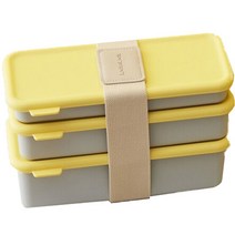 락앤락 DOSILOCK 스타터팩 3단 도시락 360ml   530ml, 옐로우, 1세트
