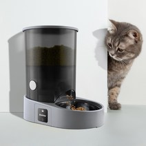 바비온 반려동물 강아지 고양이 IoT 스마트 자동 급식기, 1.15kg, 그레이 (CWC-G 3L)