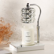 캔들백화점 높이조절 루시드 캔들워머 + 소이캔들 370g세트 다우니, 실버(화이트)