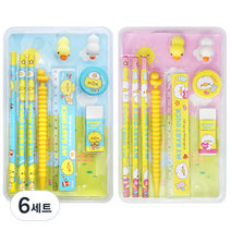 말랑이 문구세트, BLUE, PINK, 6세트
