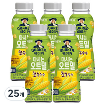 퀘이커 마시는 오트밀 찰옥수수, 50g, 25개
