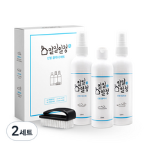 일일일청 신발 클리너 얼룩 제거제 120ml + 탈취제 120ml + 코팅제 120ml + 전용솔 세트, 2세트