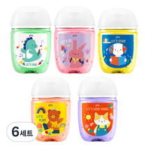 플루 클린 손소독제겔 5종 세트 블루베리 + 자몽 + 알로에 + 애플 + 피치, 6세트