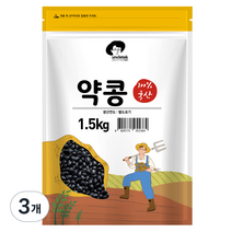 엉클탁 국산 약콩 쥐눈이콩, 1.5kg, 3개