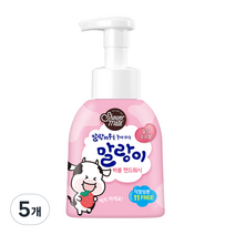 샤워메이트 말랑카우 버블 핸드워시 딸기우유향, 300ml, 5개