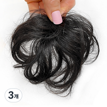 센스모드니 프리미엄 인모 웨이브 정수리 뽕 부분가발, 3개, 블랙