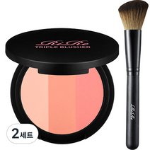 리르 트리플 블러셔 + 페이스 브러쉬 세트, 라이트피치, 리얼피치, 핑크피치(블러셔), 2세트