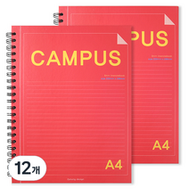 투영디자인 캠퍼스 A4 절취노트, 레드, 12개