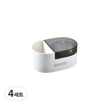 크로닉401 뚜껑 부착형 벽걸이 재떨이 + 스티커, 화이트 + 블랙, 4세트