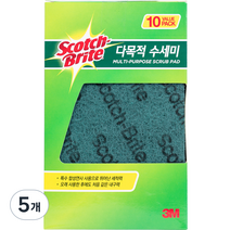 쓰리엠 스카치브라이트 다목적 수세미, 10개입, 5개