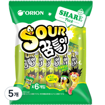 오리온 SOUR 꿈틀이 6p, 259.2g, 5개
