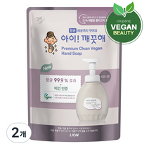 아이깨끗해 프리미엄 클린 비건 핸드워시 피오니향 리필, 400ml, 2개
