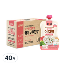 엘빈즈 이지밀 맘편한 파우치 이유식 10개월 이상, 한우무우진밥, 40개, 100g
