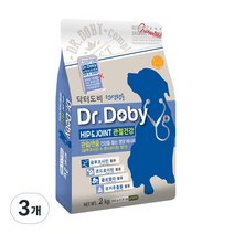 인터펫코리아 닥터도비 전연령 힙앤조인트 관절건강 건식사료, 뼈/관절 강화, 2kg, 3개
