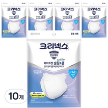 크리넥스 라이트핏 슬림앤쿨 마스크 중형, 10개입, 10개, 화이트