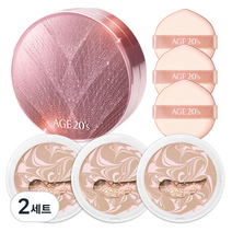 에이지투웨니스 트윙클 에디션 에센스 커버 팩트 케이스 + 리필 12.5g x 3p, 핑크 라이트 베이지 (13호), 2세트