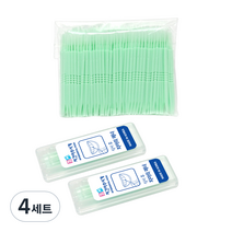 치간 칫솔형 이쑤시개 64mm 휴대용 18p x 2개 + 실속형 400p, 436개입, 4세트