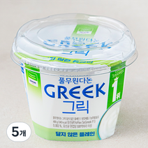 풀무원다논 그릭 달지않은 플레인 요거트, 5개, 400g