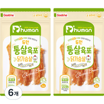 듀먼 강아지 통살육포, 닭가슴살, 50g, 6개