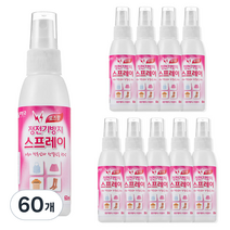 리빙굿 정전기방지 스프레이 로즈향, 60ml, 60개, 로즈