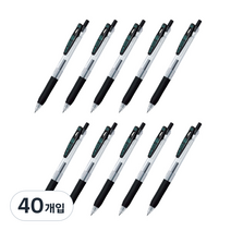 제브라 중성펜 사라사클립 JJS15 0.4mm, 블랙, 40개입