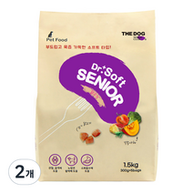 더독 닥터소프트 노령 프리미엄 소프트사료 치킨, 닭, 1.5kg, 2개