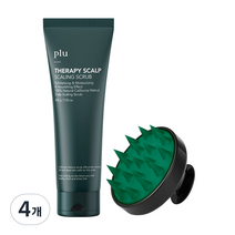 플루 두피 스케일링 스크럽 + 두피 마사지 브러쉬 세트, 4개, 200g