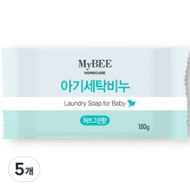 마이비 아기 세탁비누 허브그린향 180g, 5개