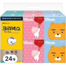 크리넥스 카카오 미니티슈 프리미엄 2겹, 230개입, 24개