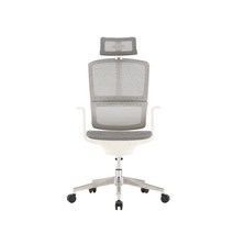 생활지음 피노 H 메쉬 의자, 프레임(화이트) + 좌판(라이트그레이)