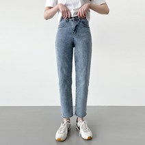 잘빠진 여성용 기장별 보이핏 스판 데님 팬츠 베이직
