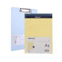 델리 커버 클립보드 A4 + 리갈패드 A5 5p 세트, 파스텔블루(클립보드), 옐로우(리갈패드), 1세트