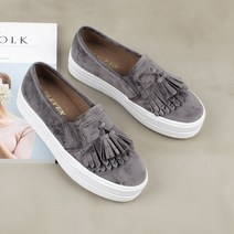 데이프릴 여성용 비쇼 벨벳 태슬 슬립온