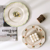 이우아여사 프로방스의 오후 플레이트 피치 19cm + 플라워 20cm, 혼합색상